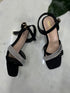 Women Luxury Rhinestone Decor Open Toe Buckle Straps